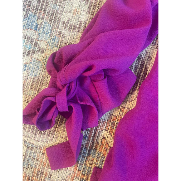 Cece Womens S Pink Tie Sleeve Blend V Neck, Fuchsia - Picture 5 of 5